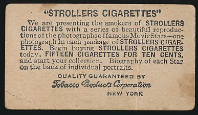 1922 T85-2A Strollers Cigarettes Actors and Actresses